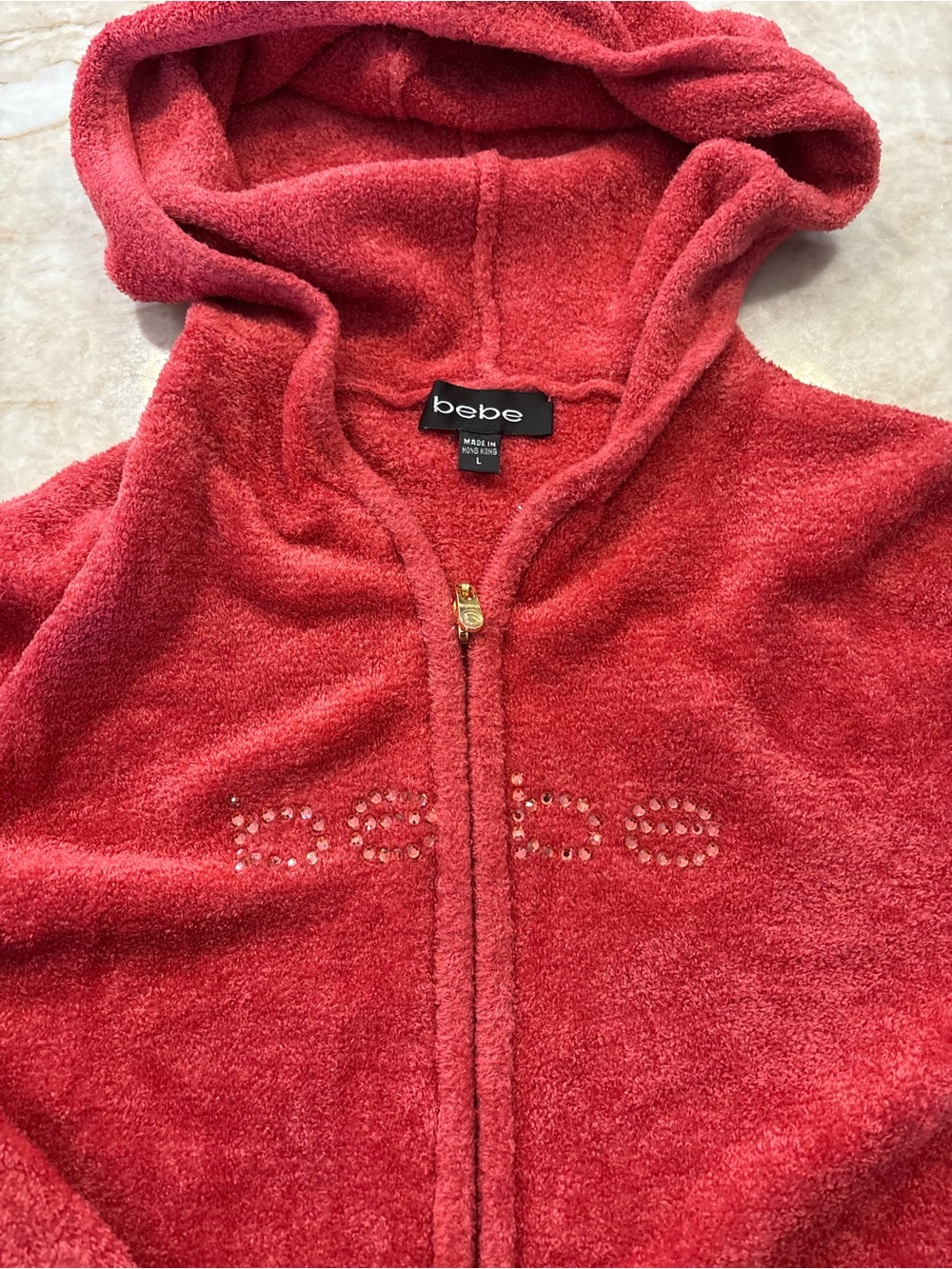 Hot Pink Y2K vintage velour BEBE jacket